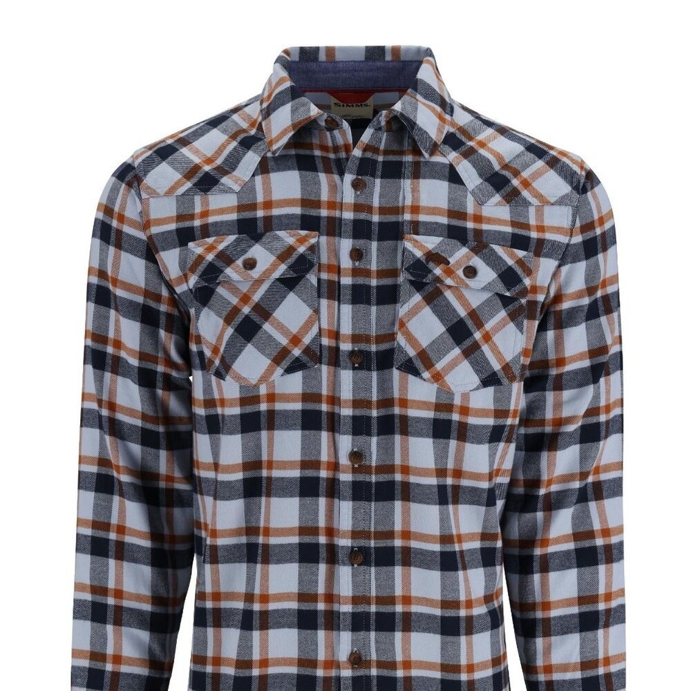 Santee Flannel - Steel Blue Shadow Box Plaid